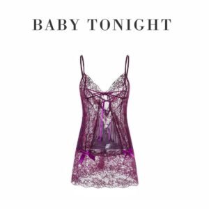 Sexy Mesh Lace Sheer Backless Spaghetti-Strap Seductive Nightgown