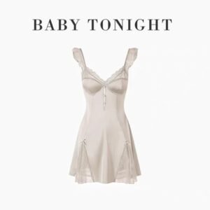 Sexy Nightgown, Strapless Loungewear, Openwork Back, Padded, Lace