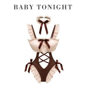 Chocolate Muffins*Plus-Size Lace Maid Jumpsuit (No Need to Take Off)